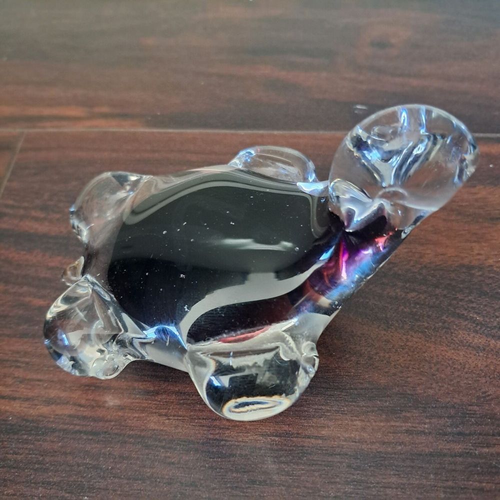Art Glass Turtle Tortoise Paperweight Unique Amethyst‎ Purple Color